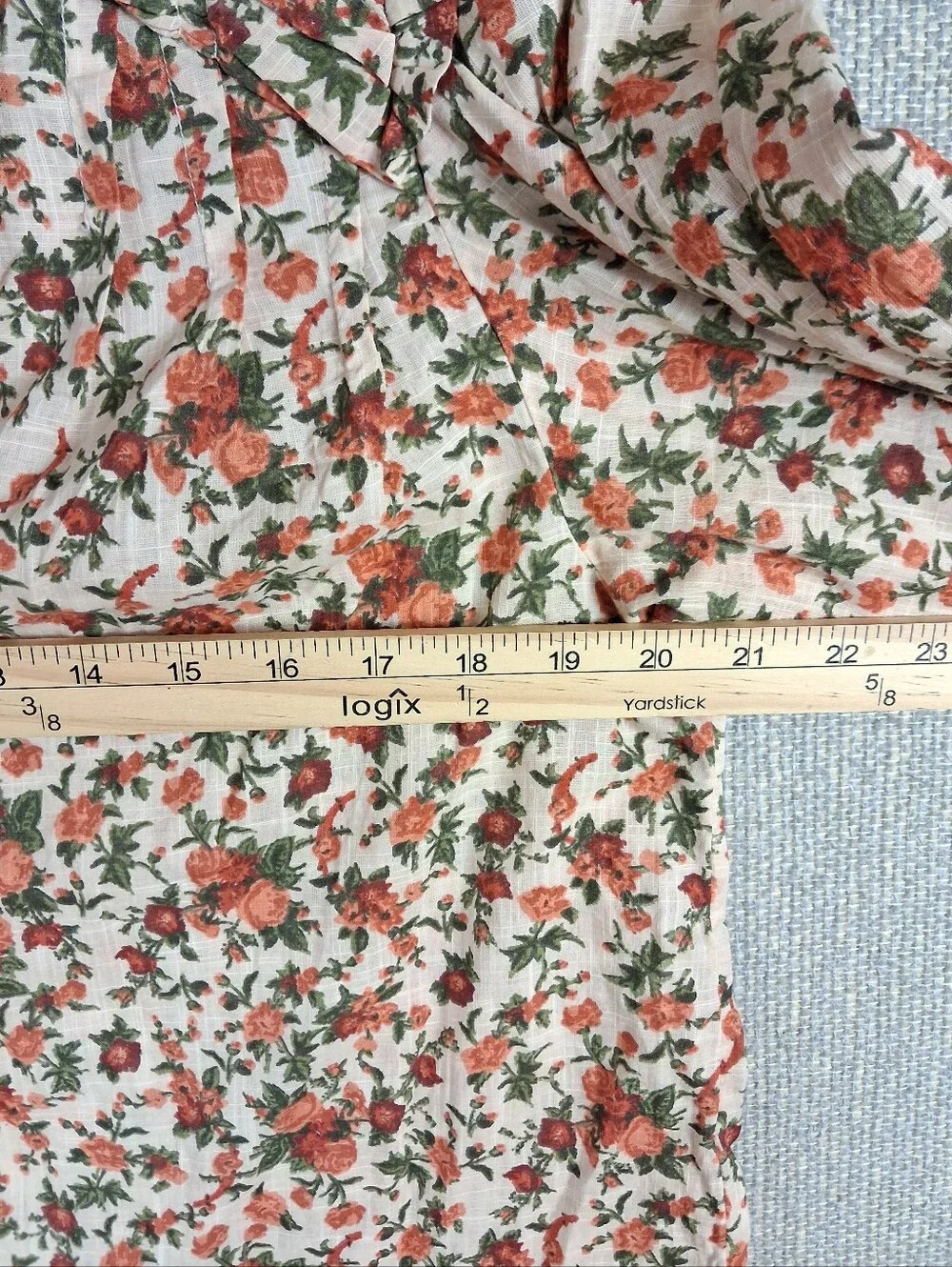 Free People Meant To Be Floral Ruffle Tie Neck Puff Sleeve Blouse Vintage Combo